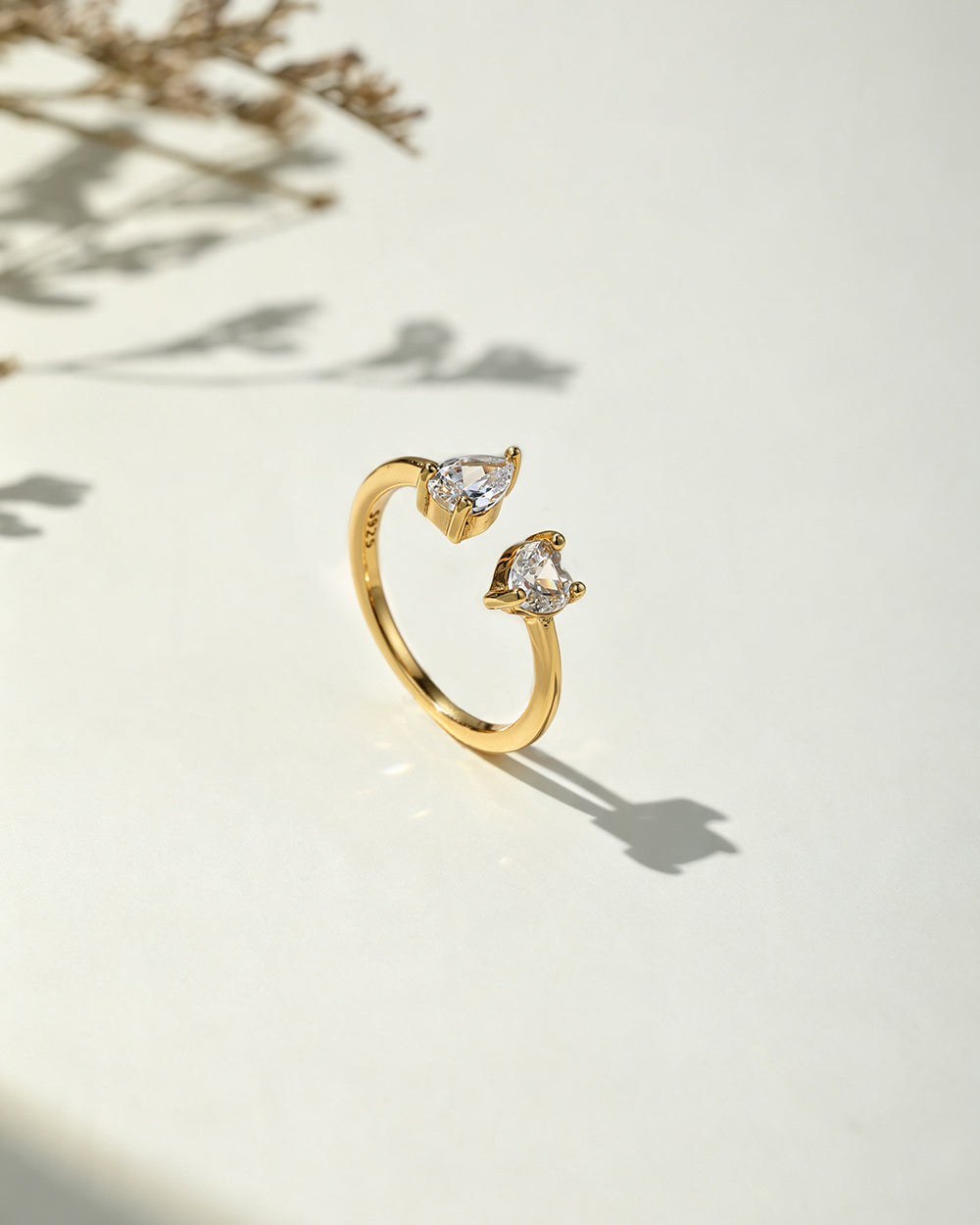 18K Gold Plated CZ Open Ring