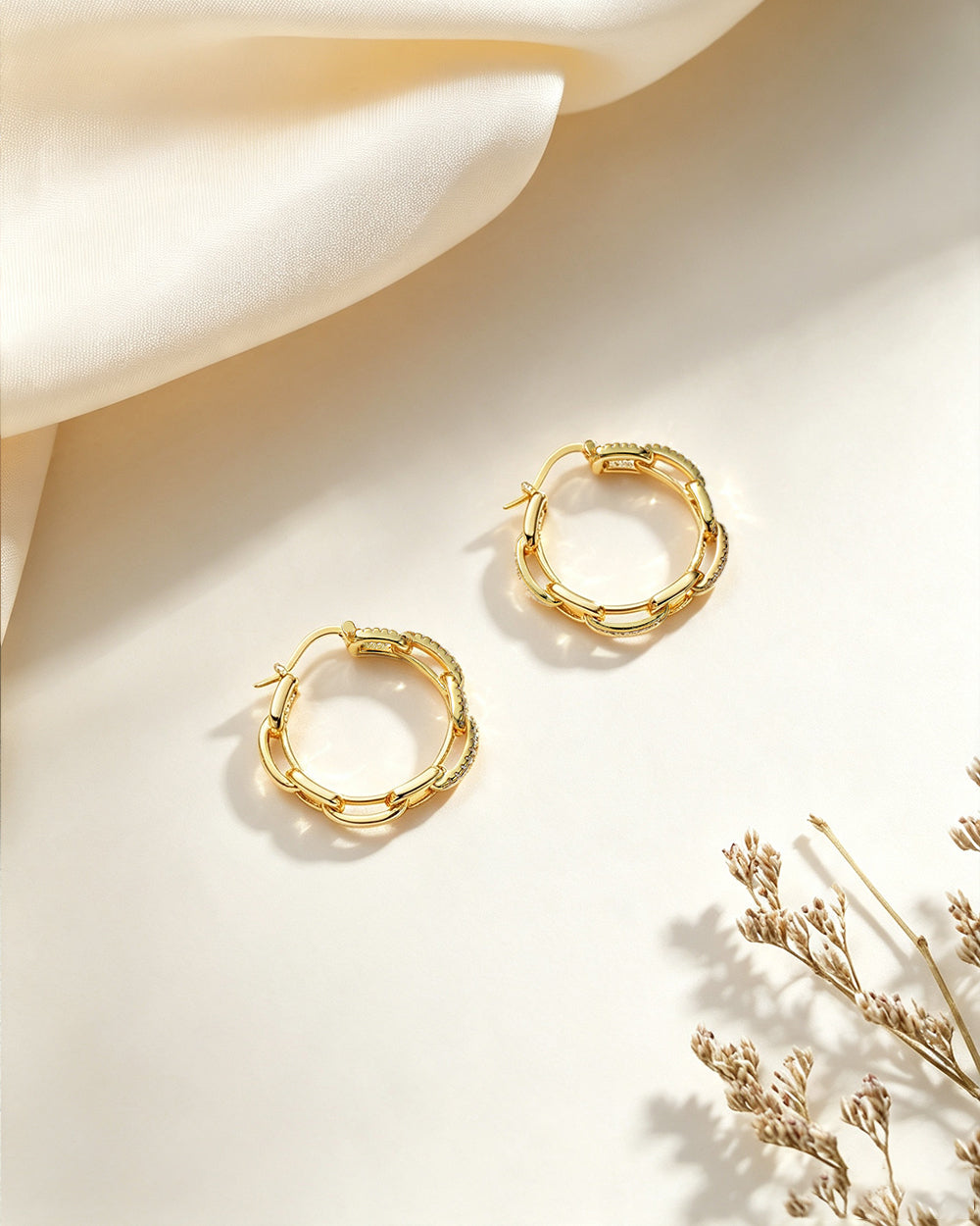 Paperclip Chain Hoop Earrings