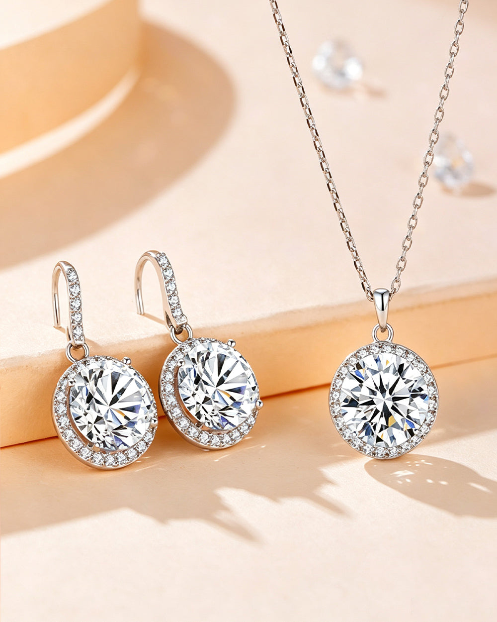 Rhodium Plated CZ Drop Earrings