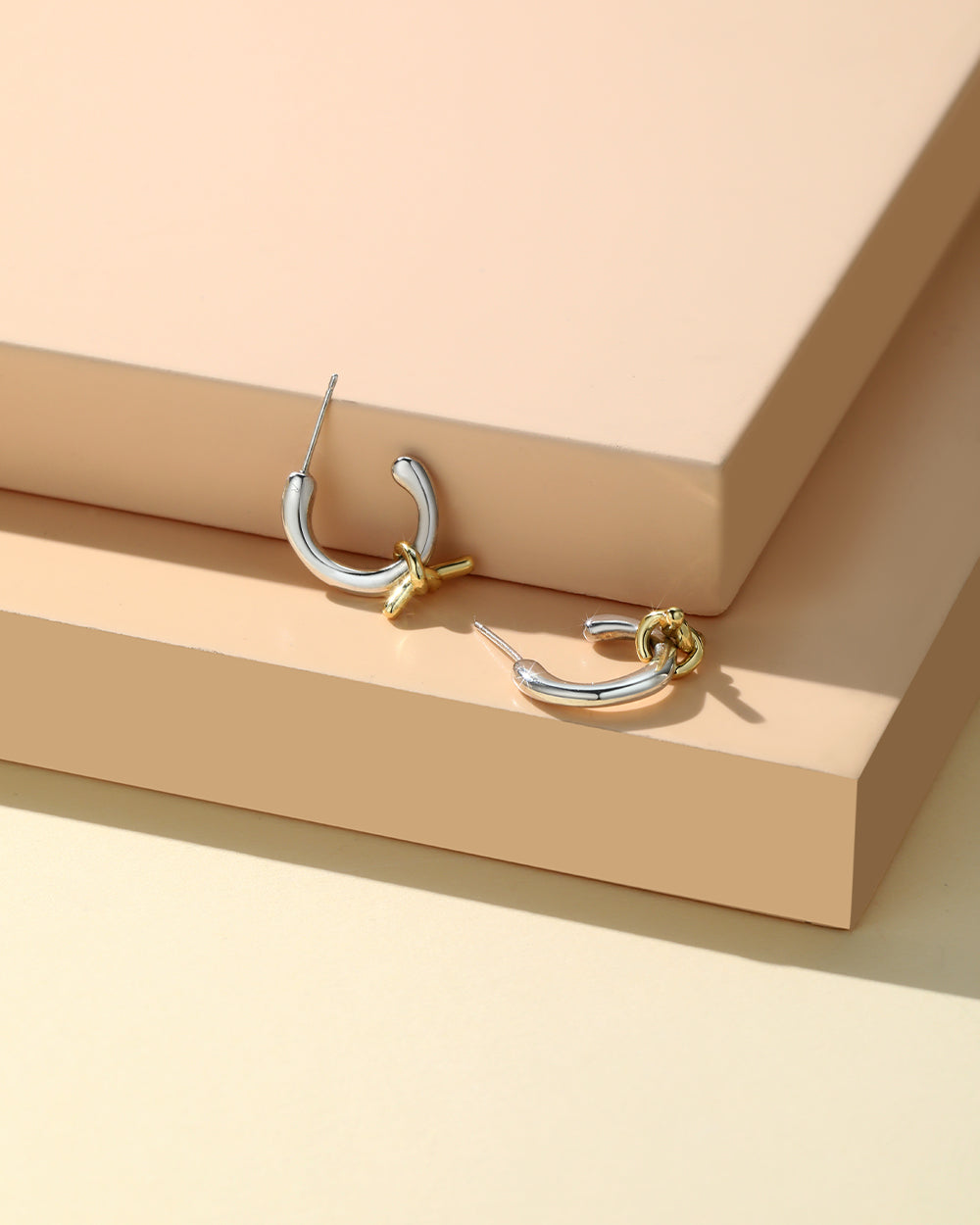 Medium Two-Tone Hoop Earrings