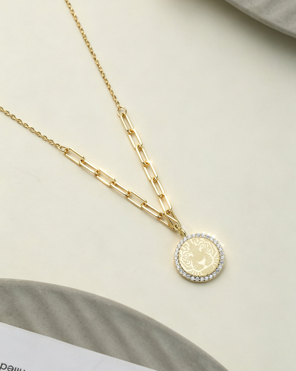 14K Gold Plated Classic CZ Pendant Necklace