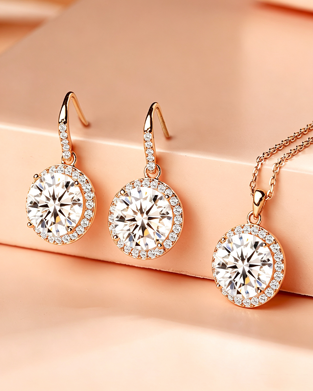 14K Gold Plated CZ Pendant Necklace