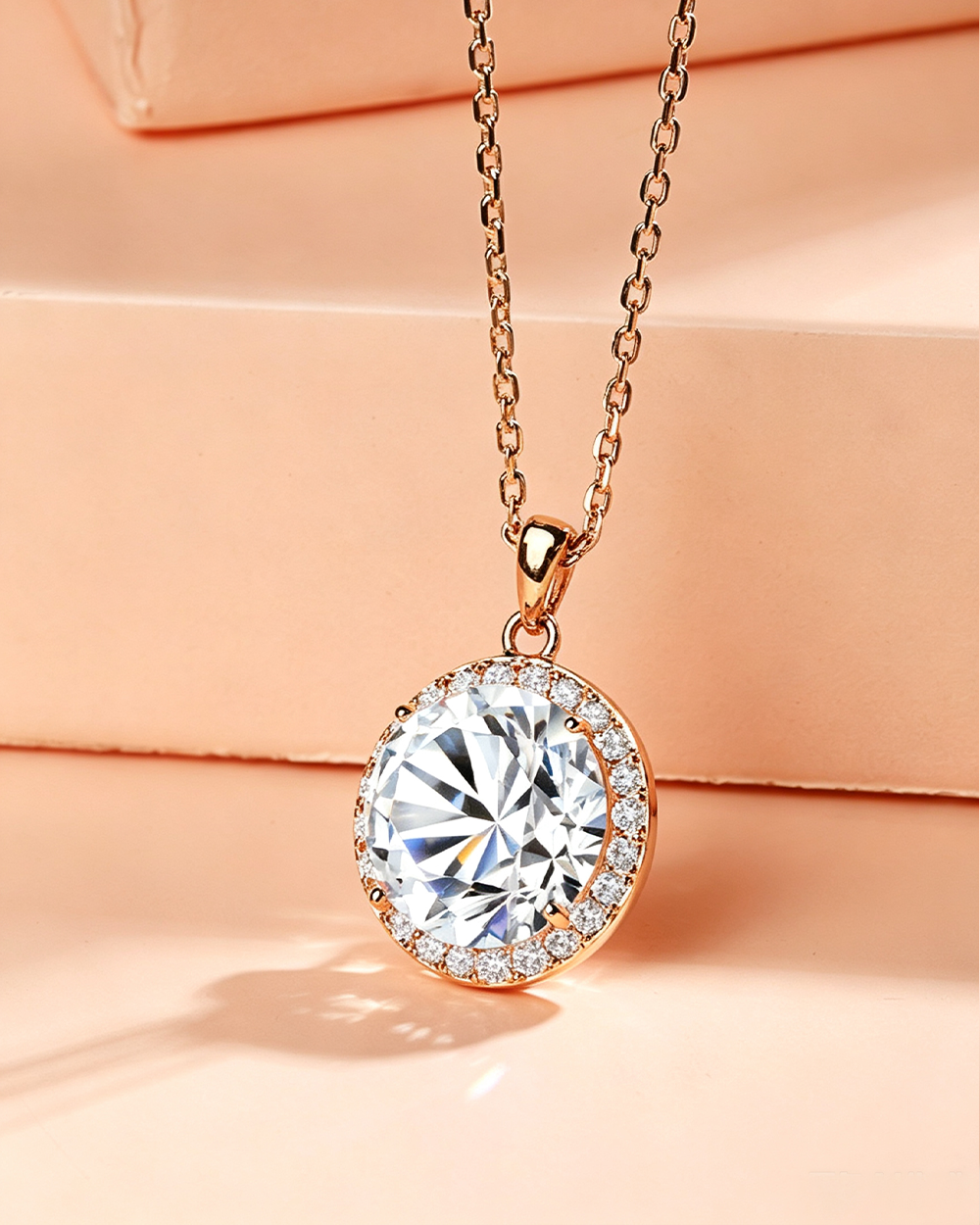 14K Gold Plated CZ Pendant Necklace