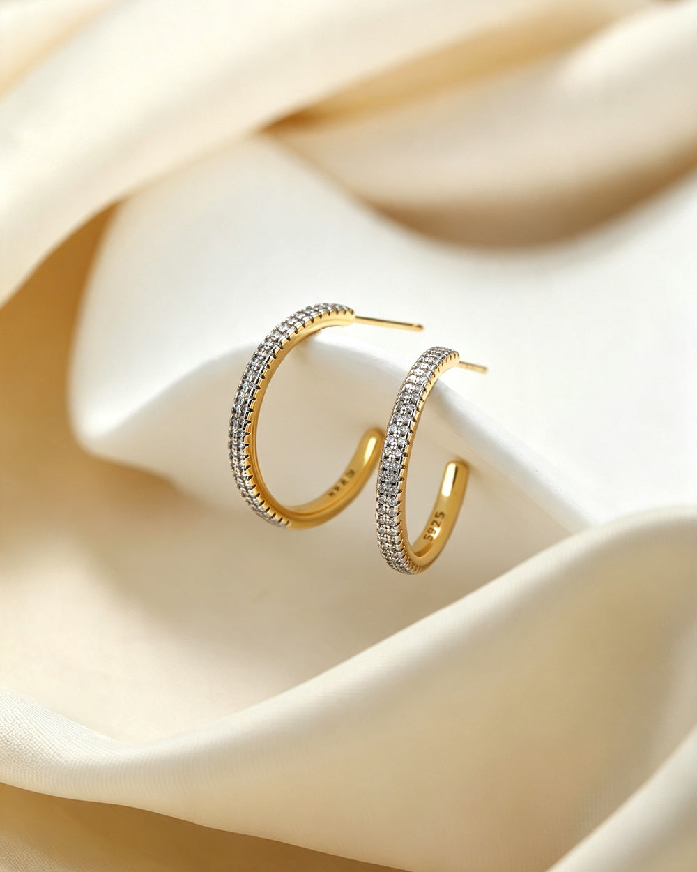 Linear CZ Drop Earrings