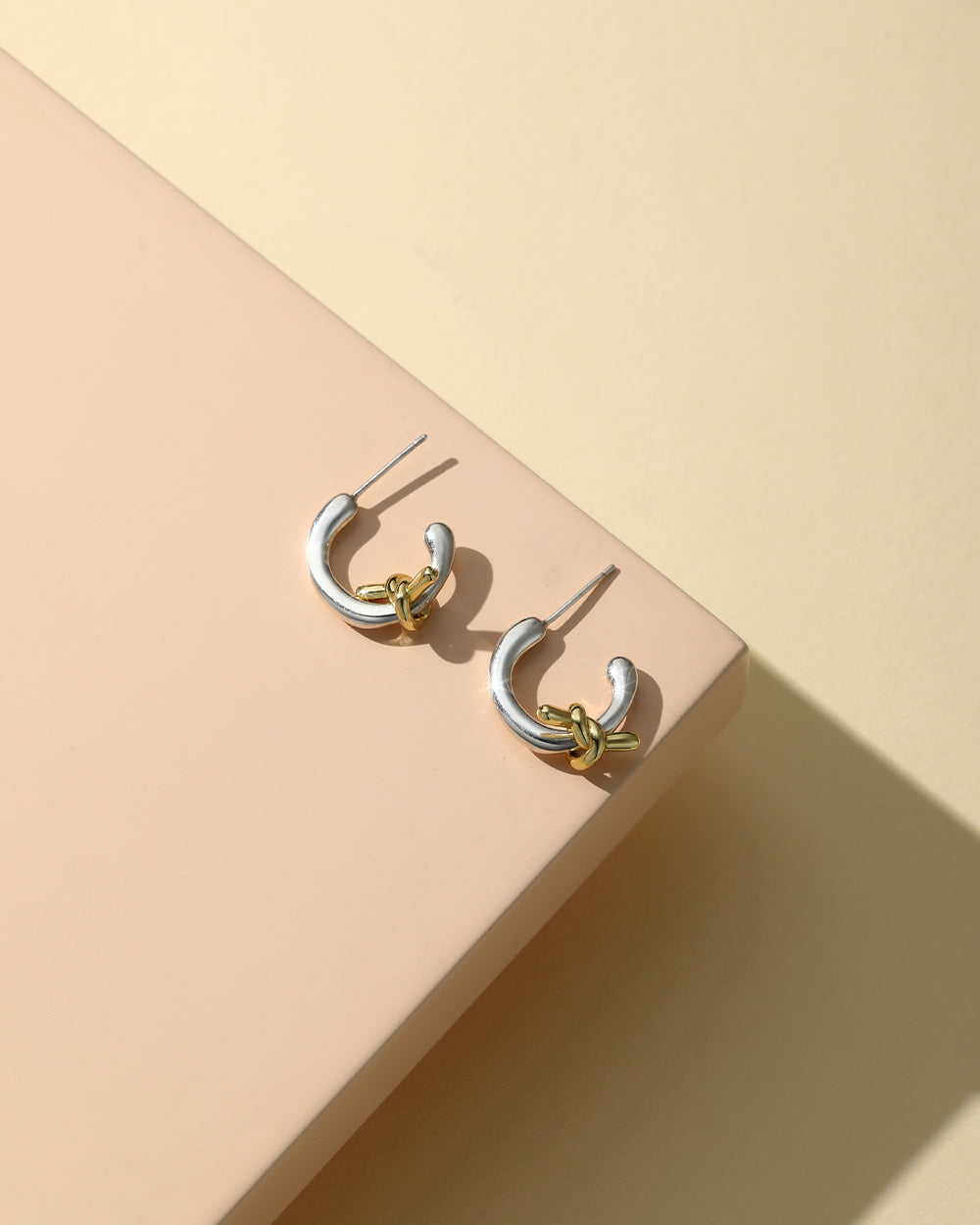 Medium Two-Tone Hoop Earrings