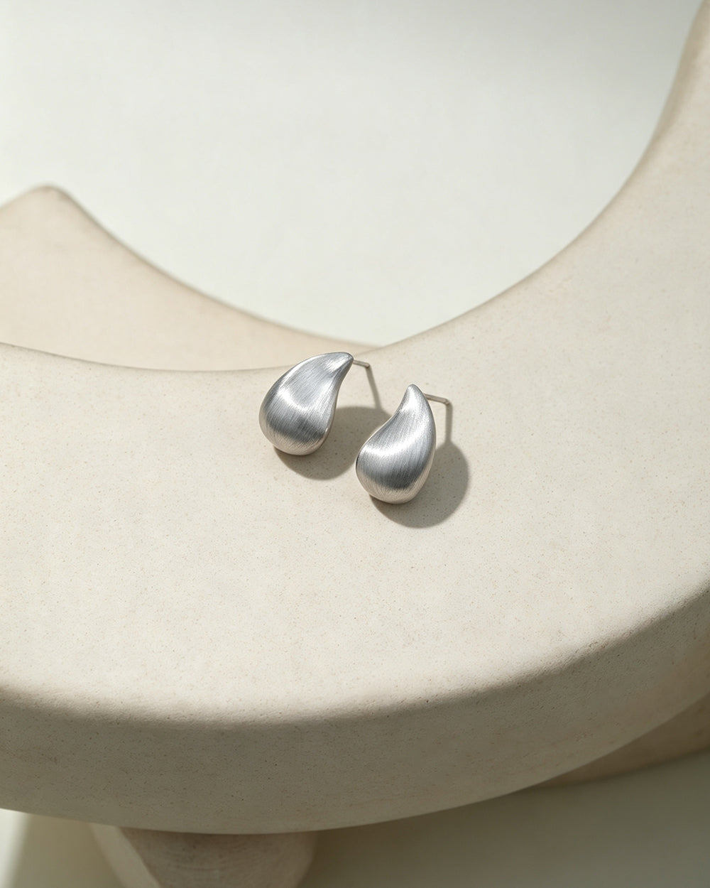 Rhodium Plated Drop Earrings