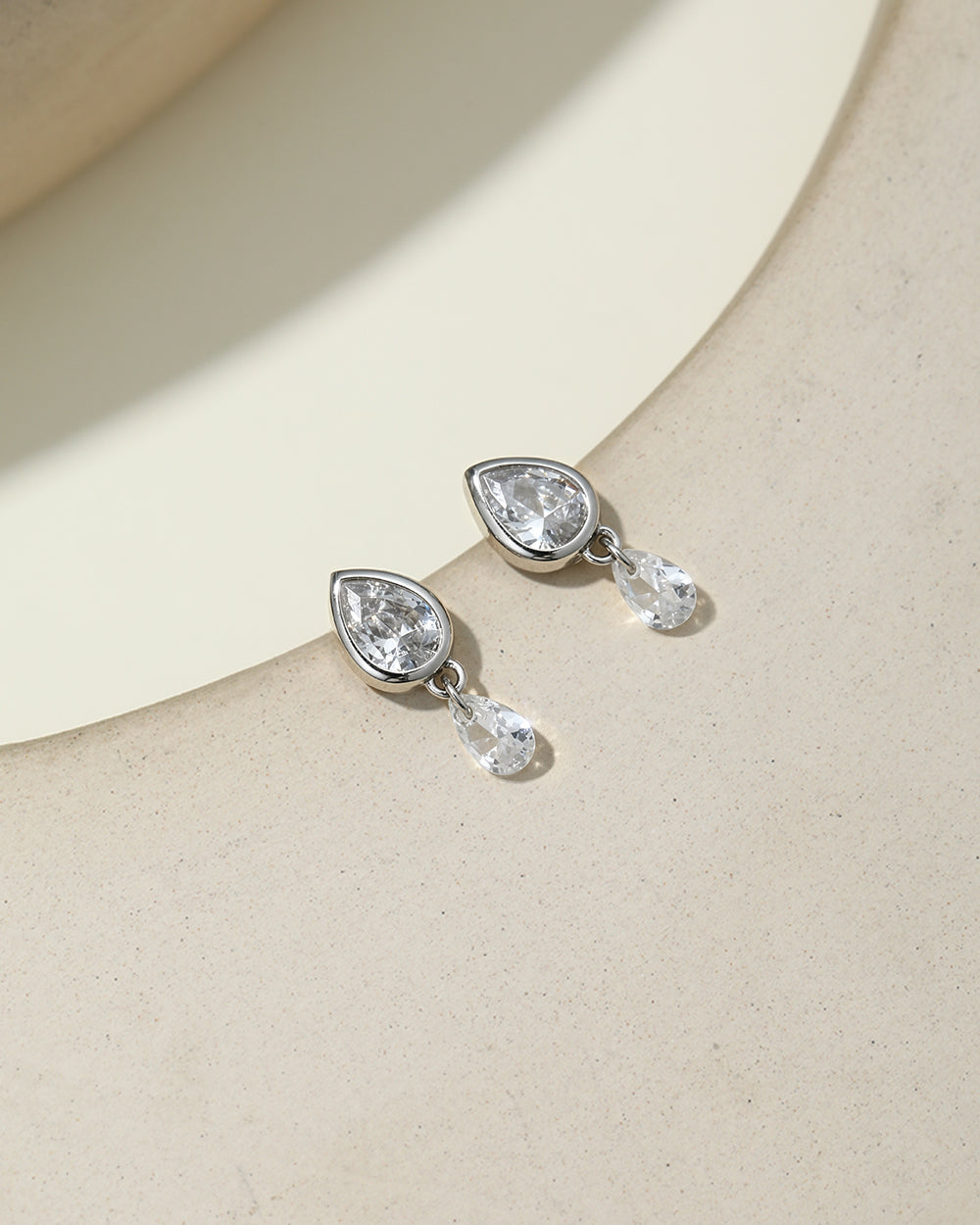 Slim CZ Drop Earrings