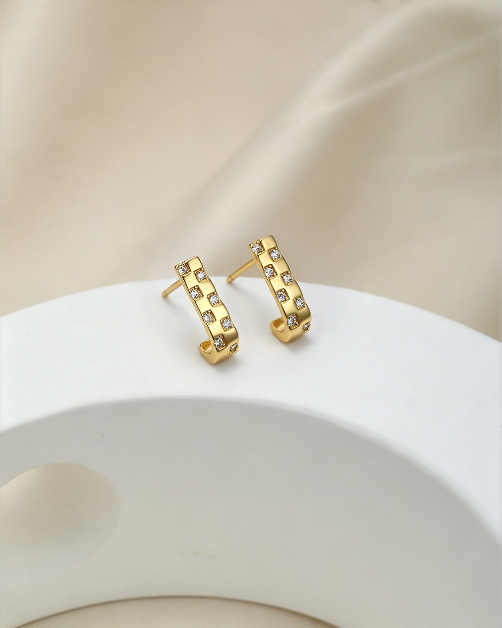 Slim Teardrop CZ Drop Earrings