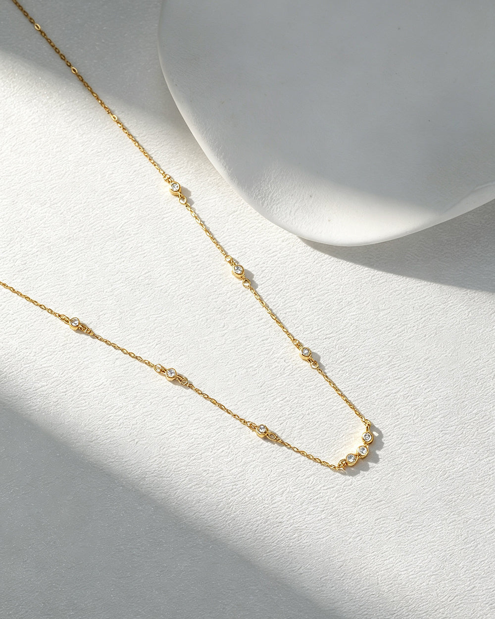 18K Gold Plated CZ Drop Pendant Necklace