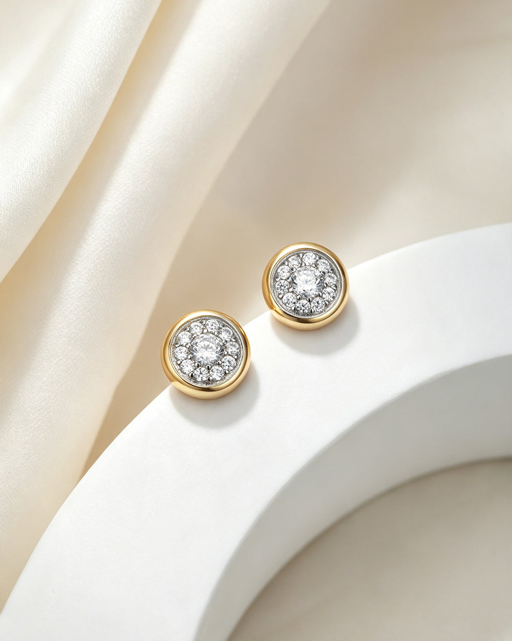 Square Solitaire CZ Stud Earrings
