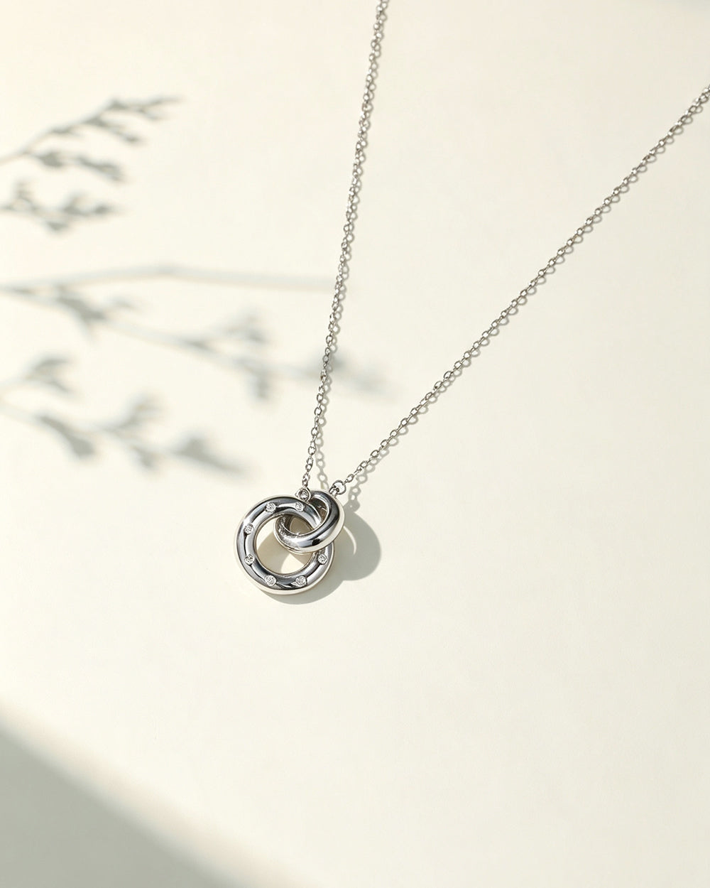 Rhodium Plated Statement CZ Pendant Necklace