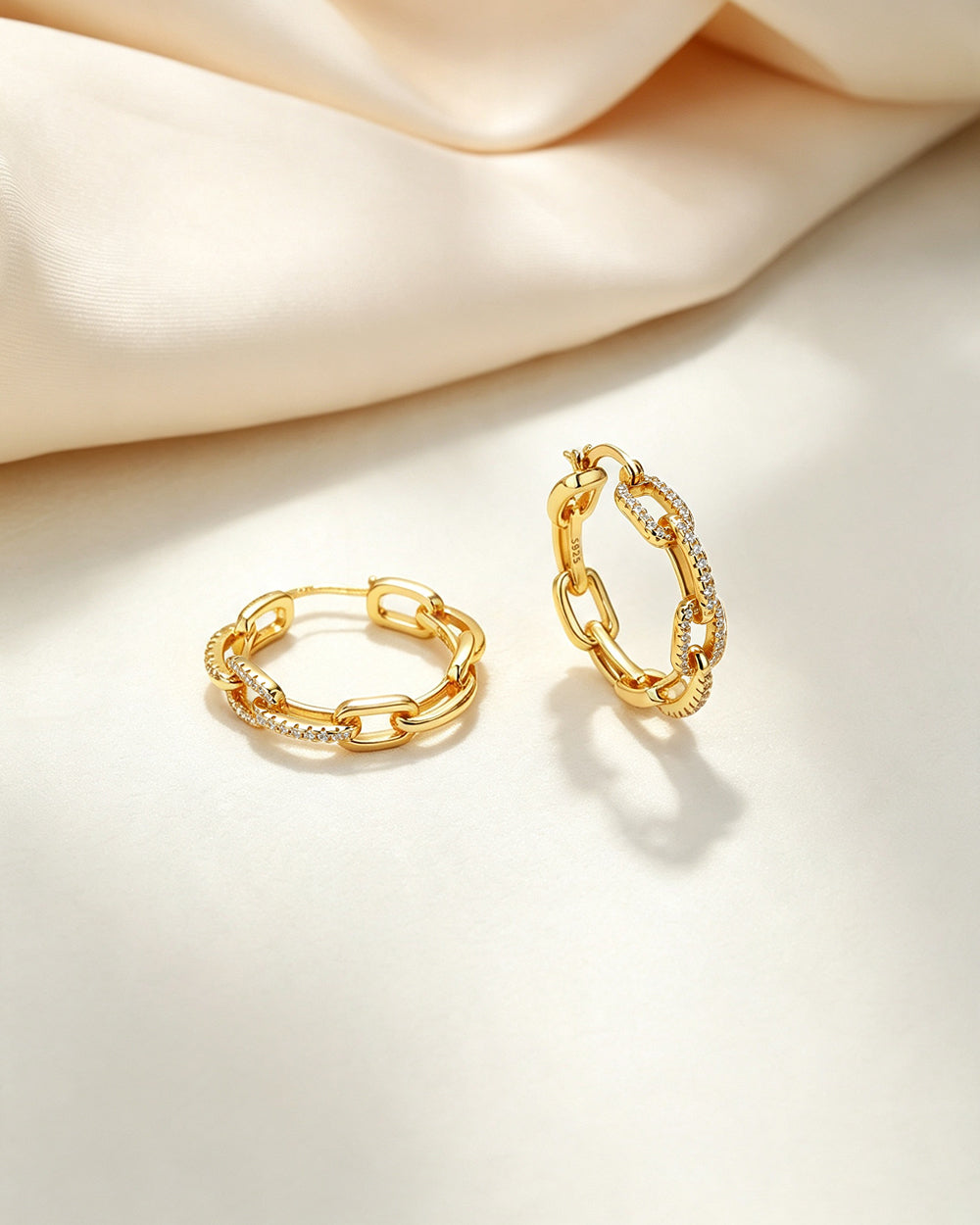 Paperclip Chain Hoop Earrings