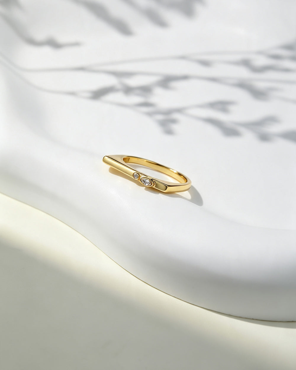18K Gold Plated Delicate CZ Ring