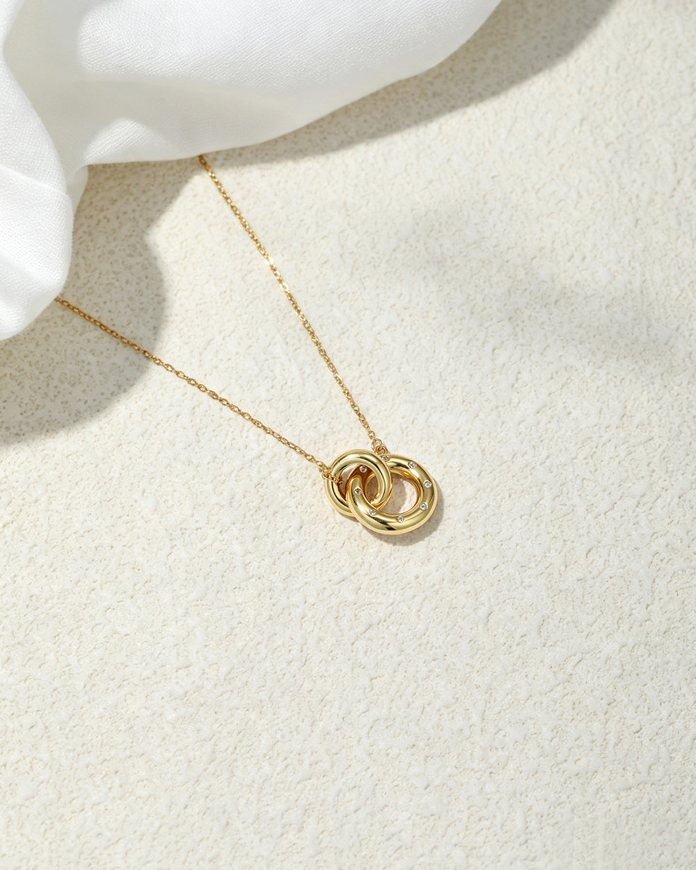 18K Gold Plated Statement CZ Pendant Necklace
