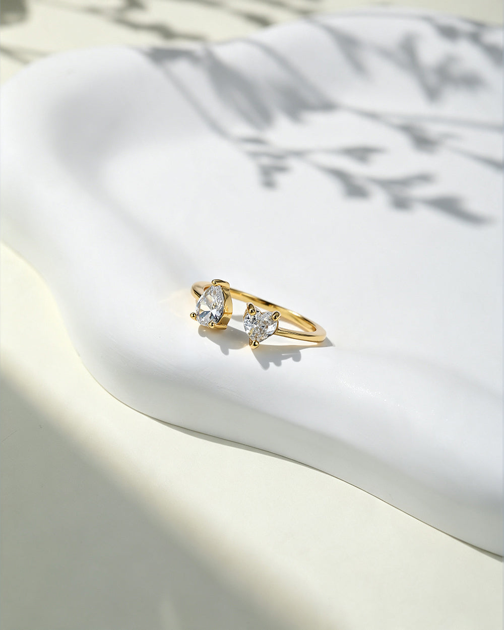 18K Gold Plated CZ Open Ring