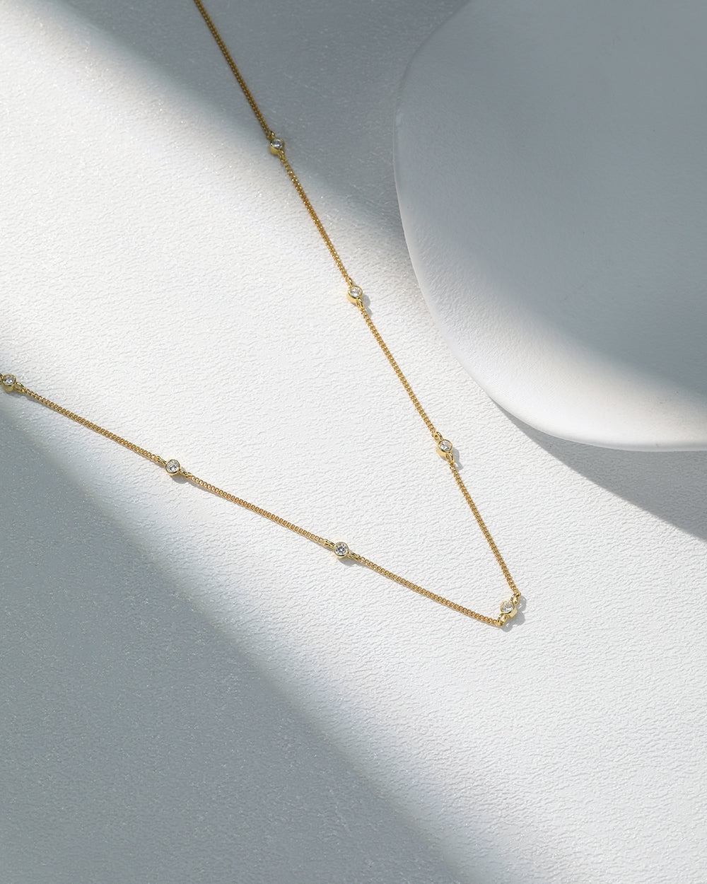 18K Gold Plated CZ Chain Necklace