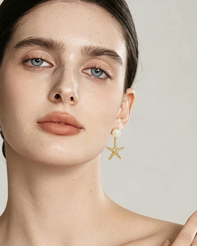 925 Sterling Silver with 14K Gold Plating, Cubic Zirconia & Freshwater Pearl Earrings for Women, Drop Earrings, SA SILVERAGE