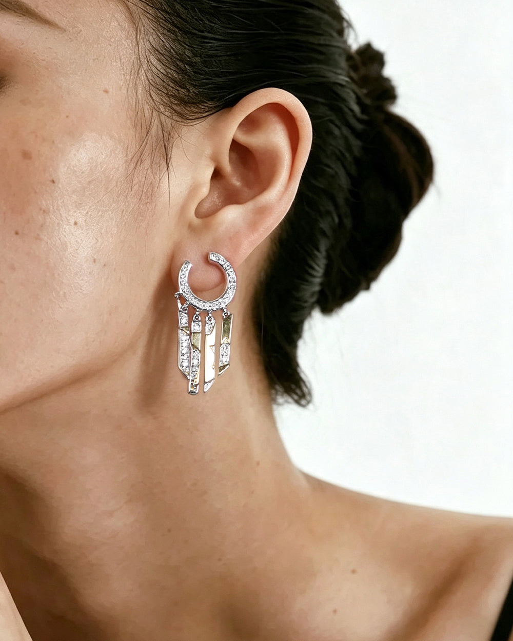 Starburst CZ Drop Earrings