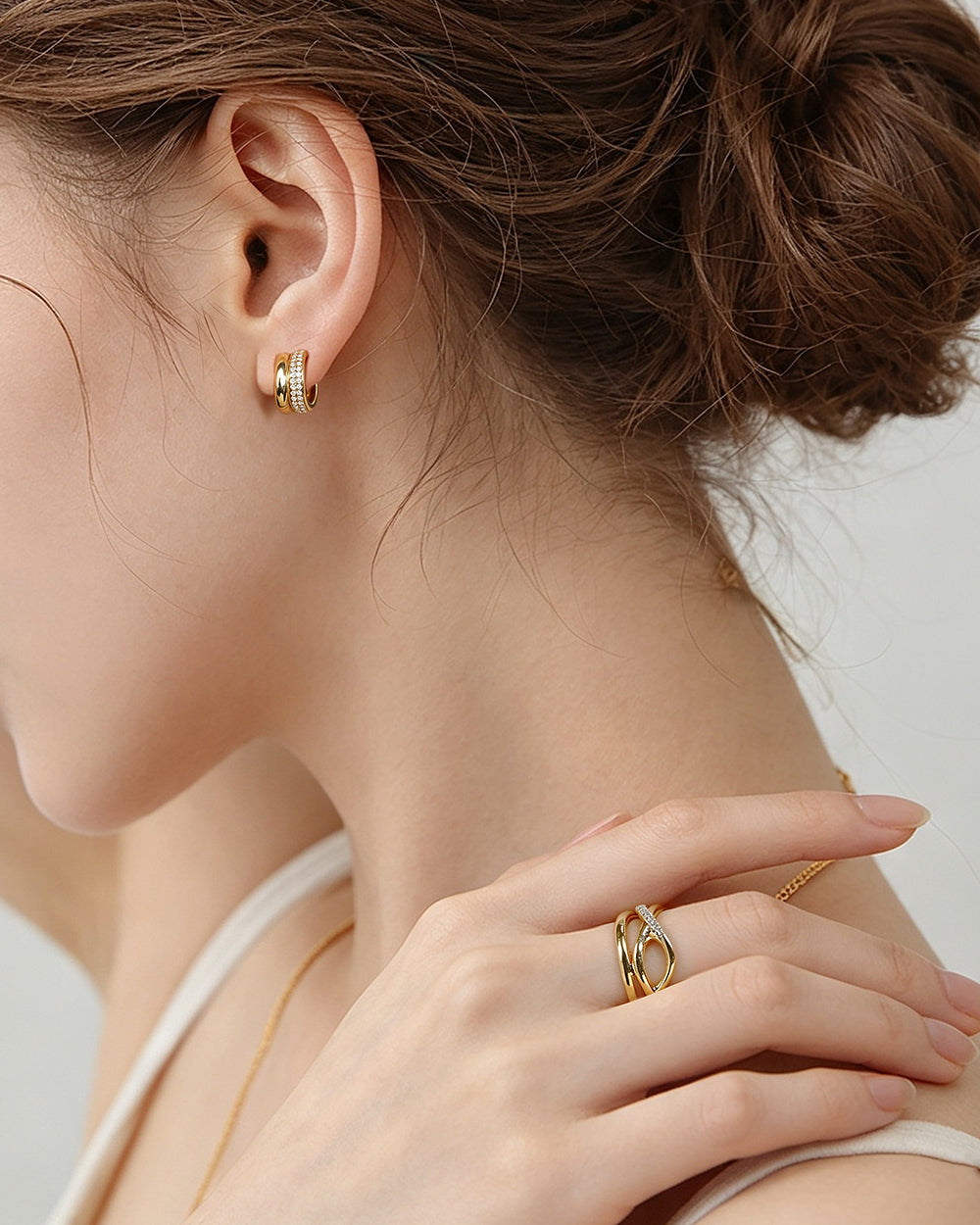 Oval CZ Drop Earrings
