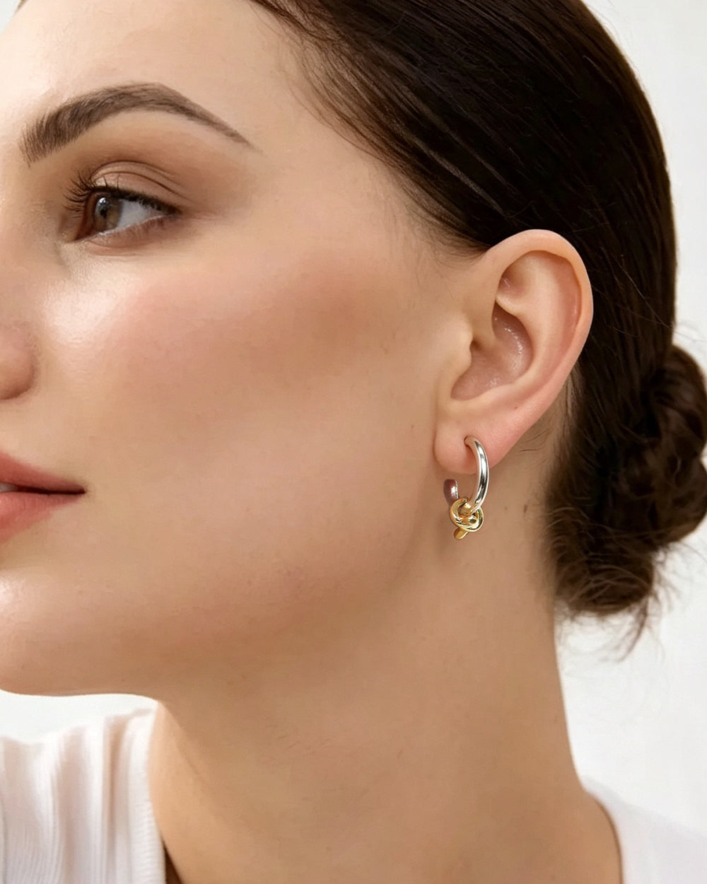 Medium Two-Tone Hoop Earrings