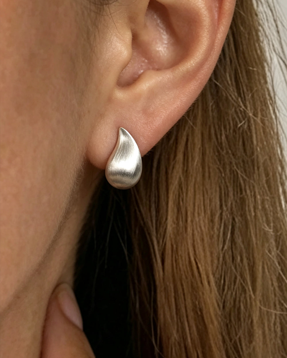 Rhodium Plated Drop Earrings