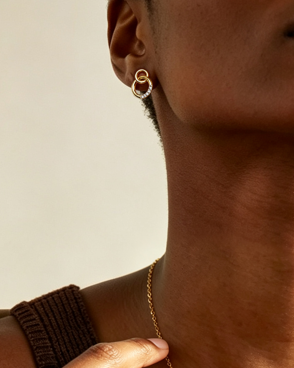 18K Gold Plated Dainty CZ Drop Earrings