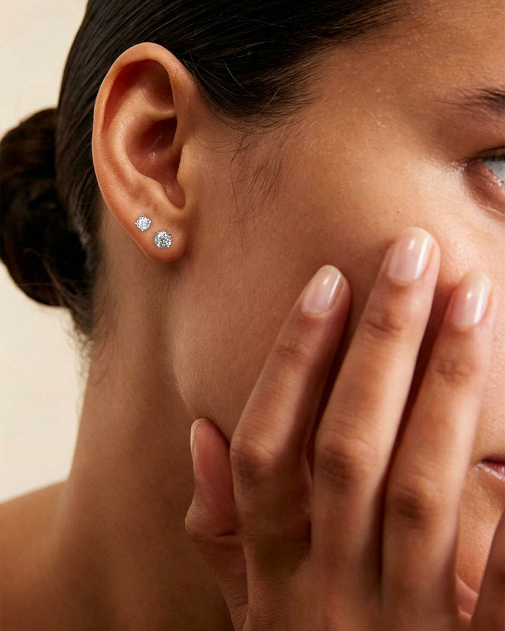 Round Moissanite Small Stud Earrings