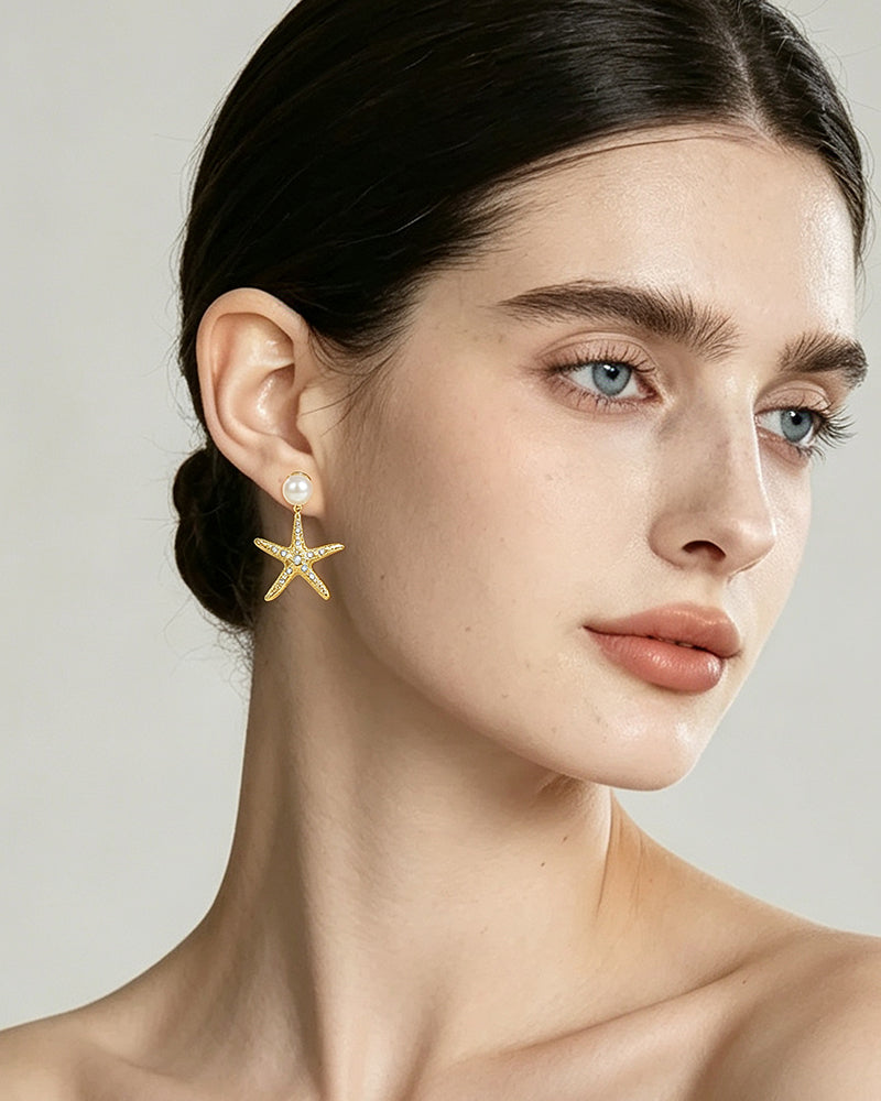 925 Sterling Silver with 14K Gold Plating, Cubic Zirconia & Freshwater Pearl Earrings for Women, Drop Earrings, SA SILVERAGE