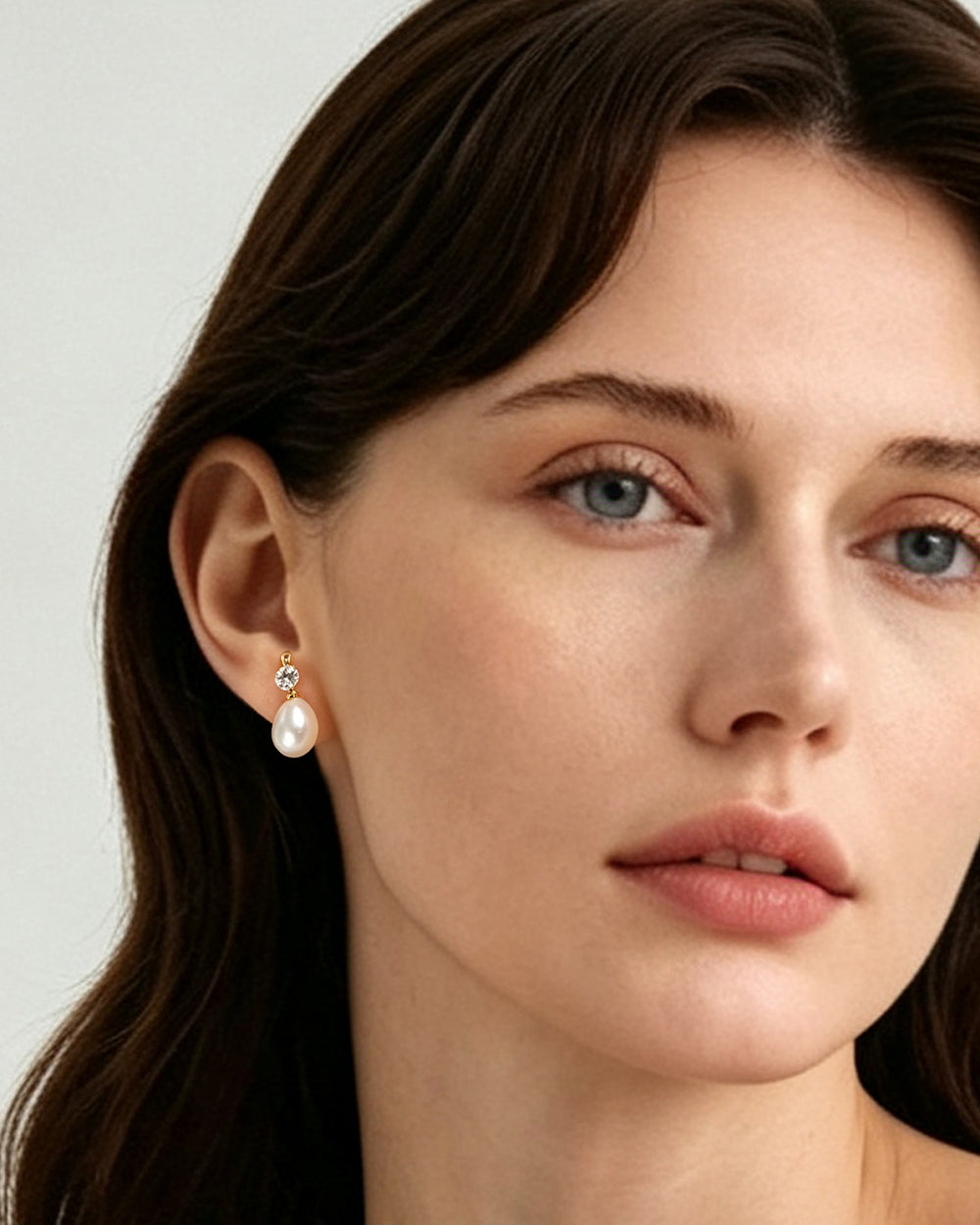 Pearl & CZ Teardrop Earrings