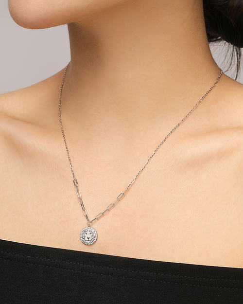 14K Gold Plated Classic CZ Pendant Necklace
