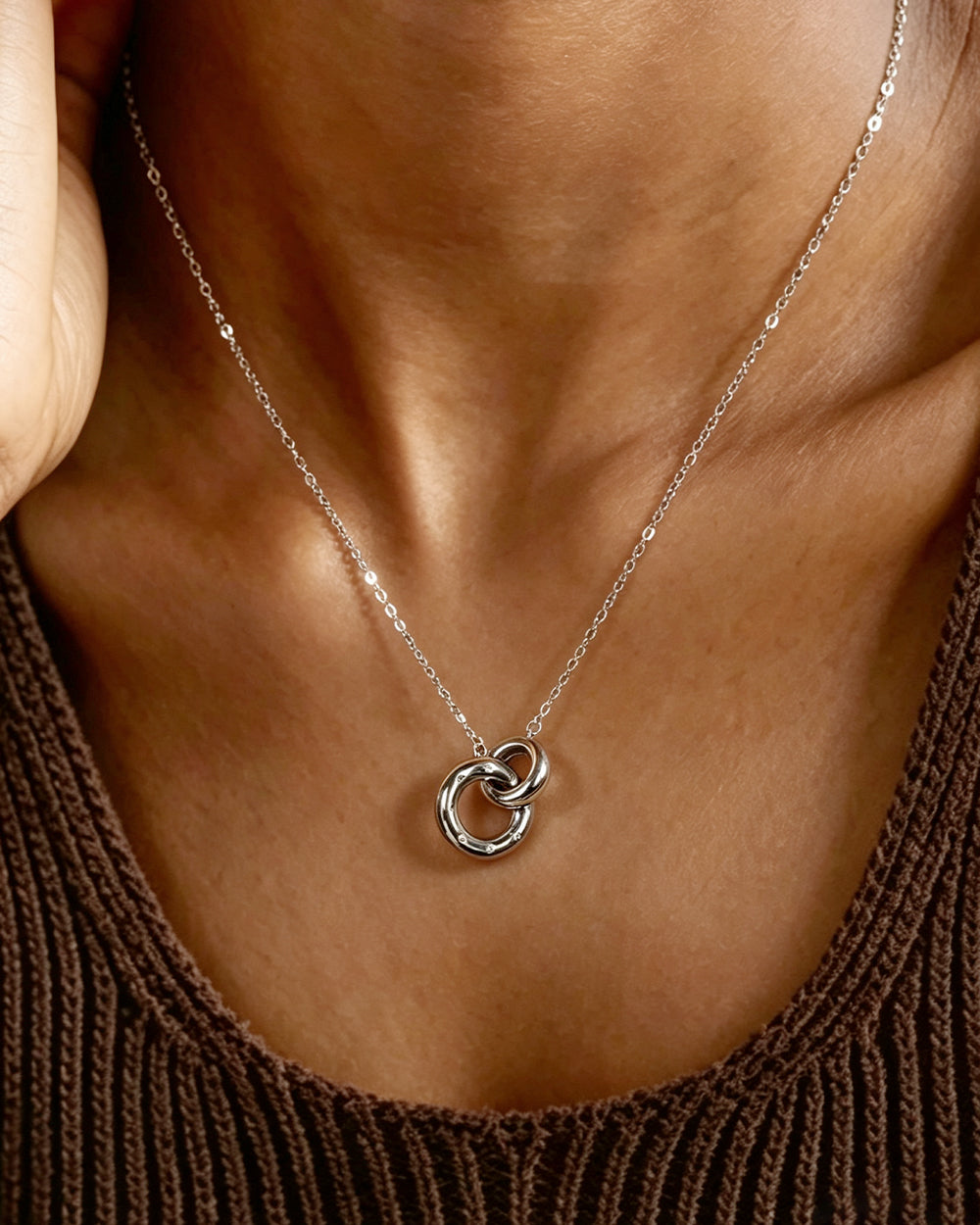 Rhodium Plated Statement CZ Pendant Necklace