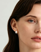 925 Sterling Silver with 14K Gold Plating, Cubic Zirconia & Freshwater Pearl Earrings for Women, Drop Earrings, SA SILVERAGE