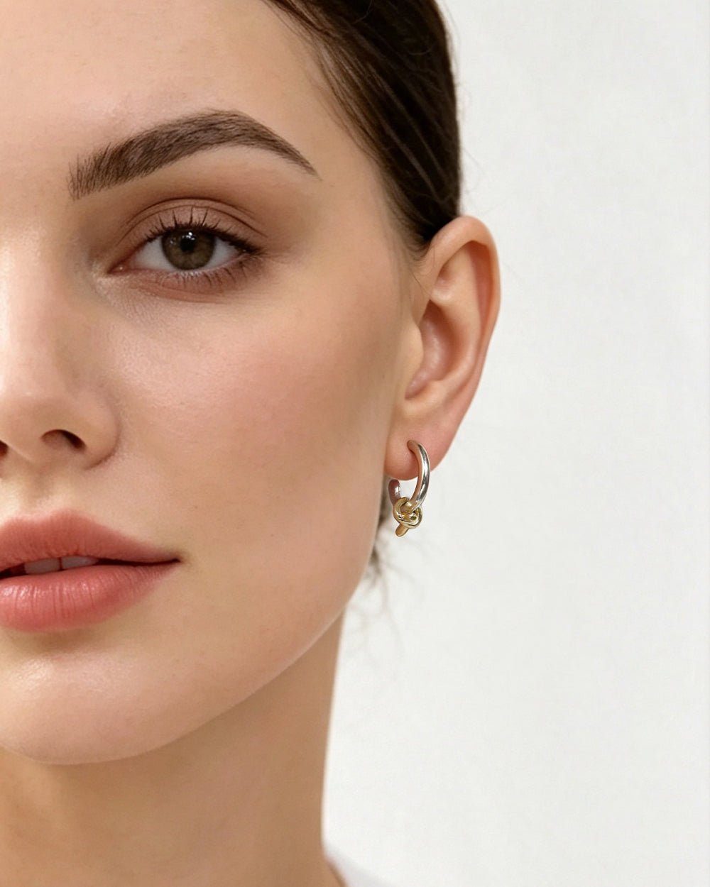 Medium Two-Tone Hoop Earrings