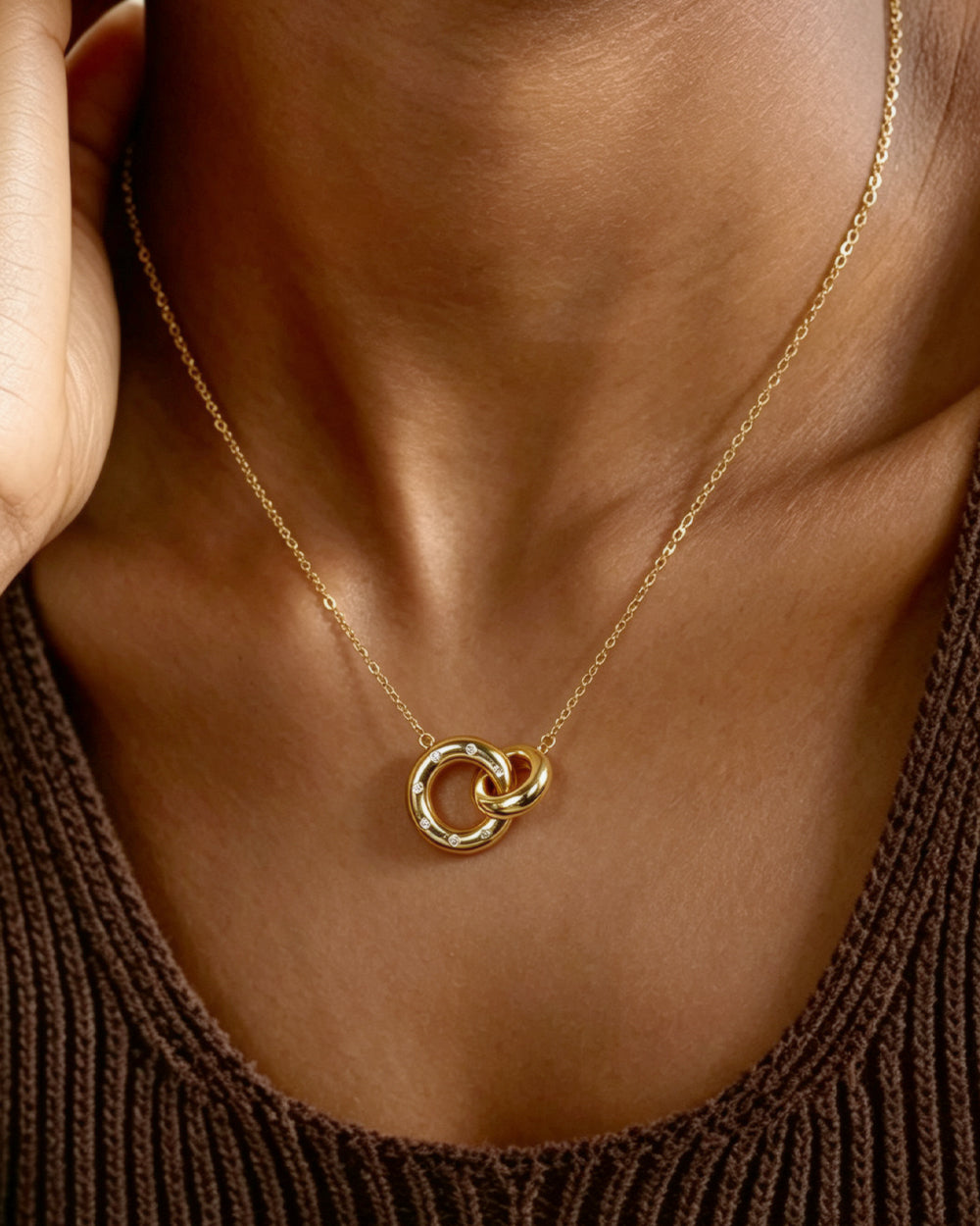 18K Gold Plated Statement CZ Pendant Necklace