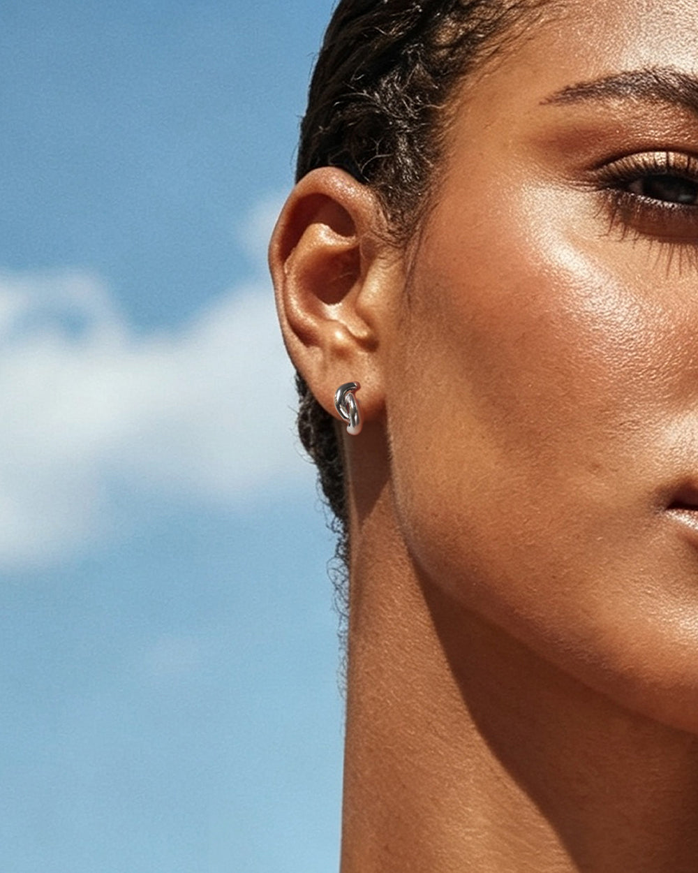 Interlock Link Hoop Earrings