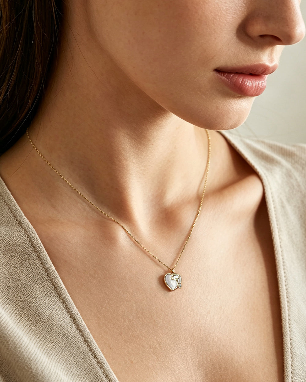 14K Gold Plated Shell Pendant Necklace