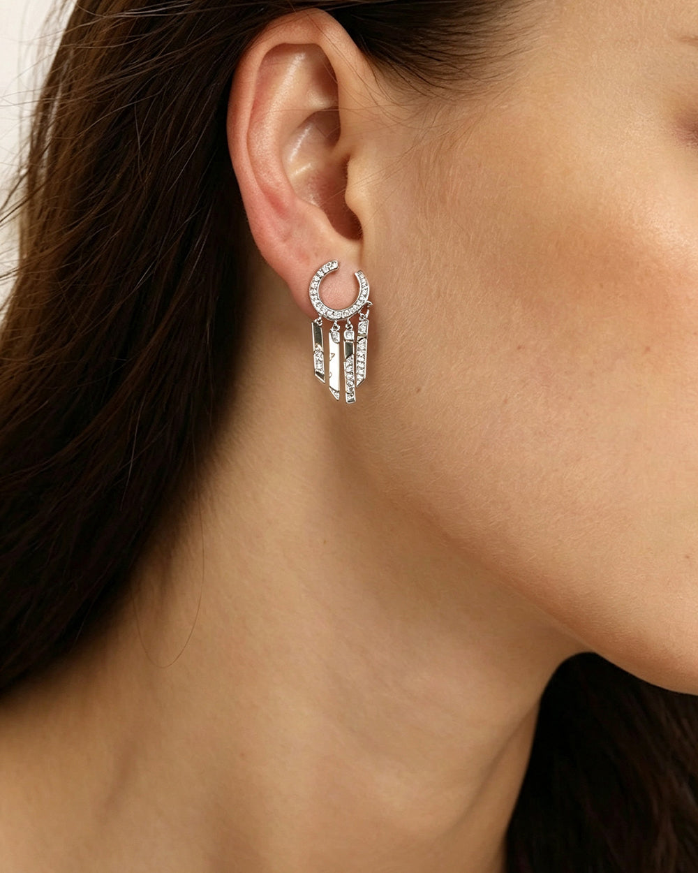 Starburst CZ Drop Earrings