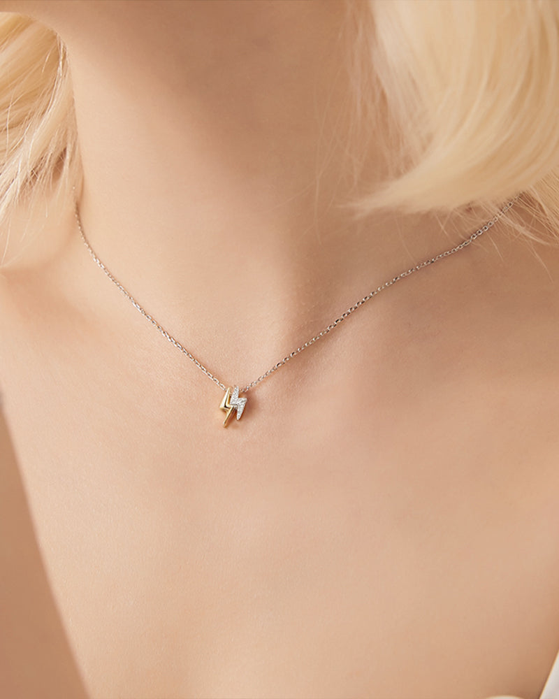 925 Sterling Silver with 18K Gold Plating Necklace for Women, Pendant Necklace, SA SILVERAGE