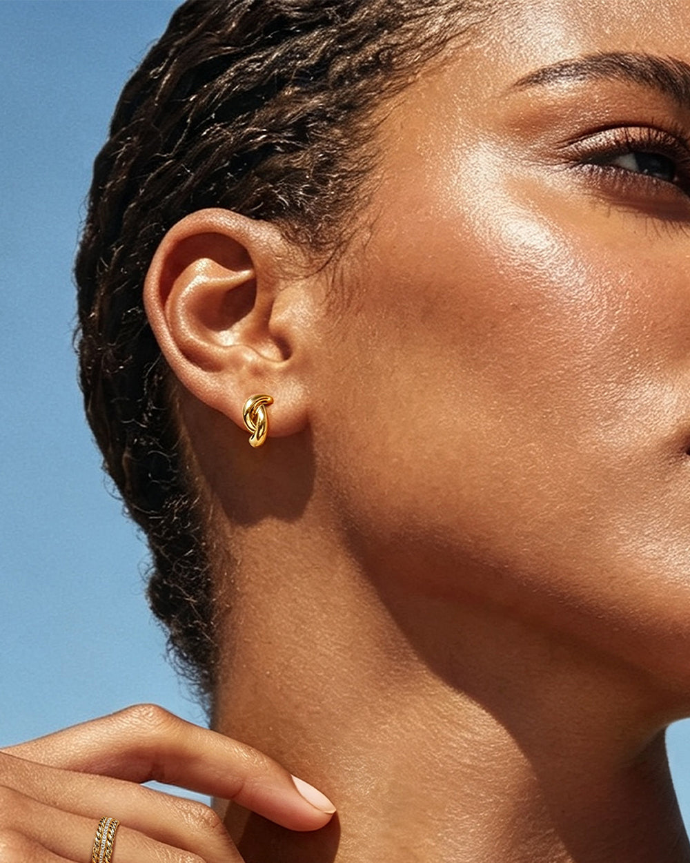 Interlock Link Hoop Earrings