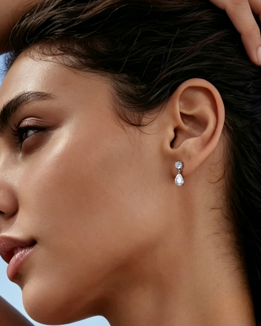 Double-Stone Drop Earrings