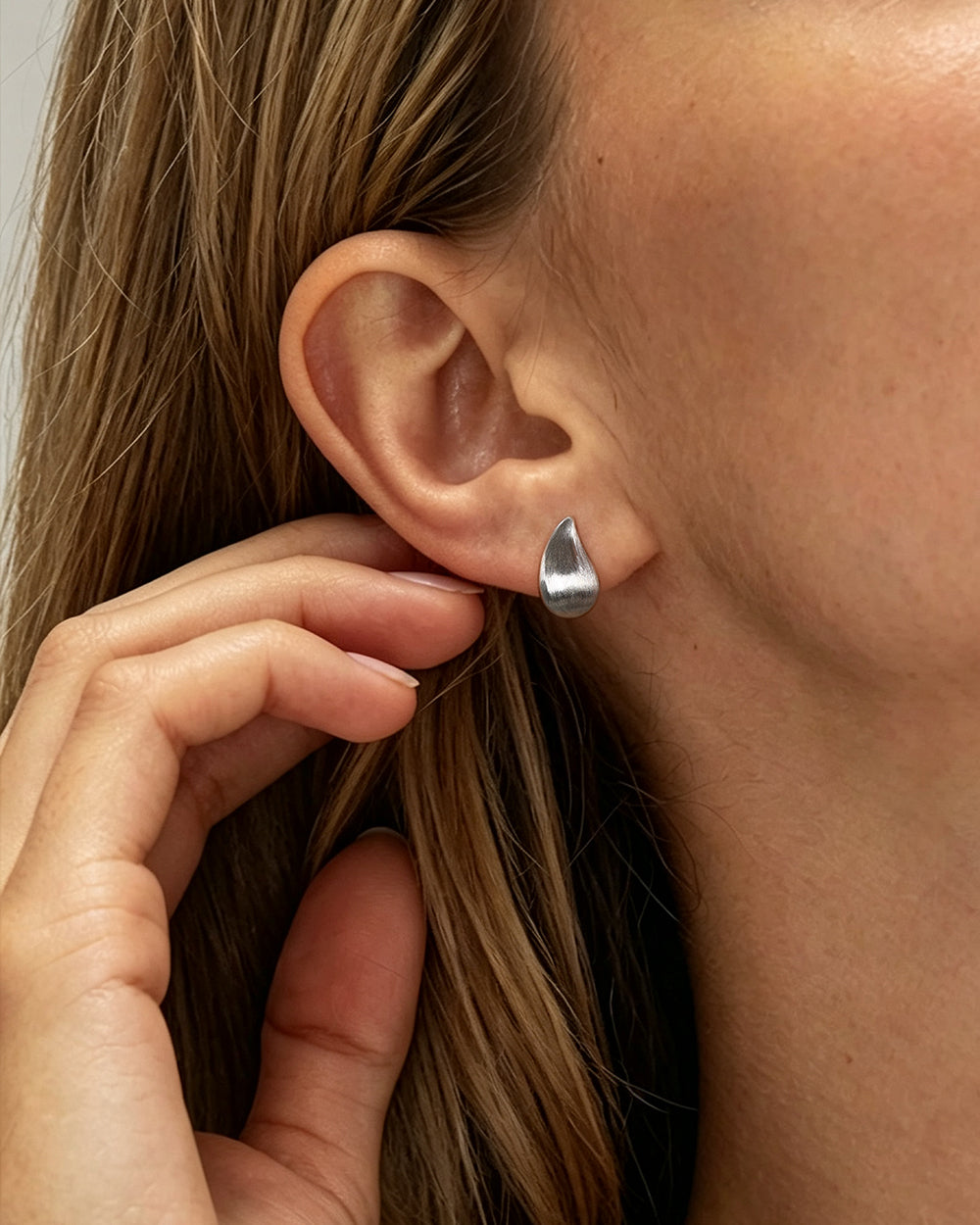 Rhodium Plated Drop Earrings