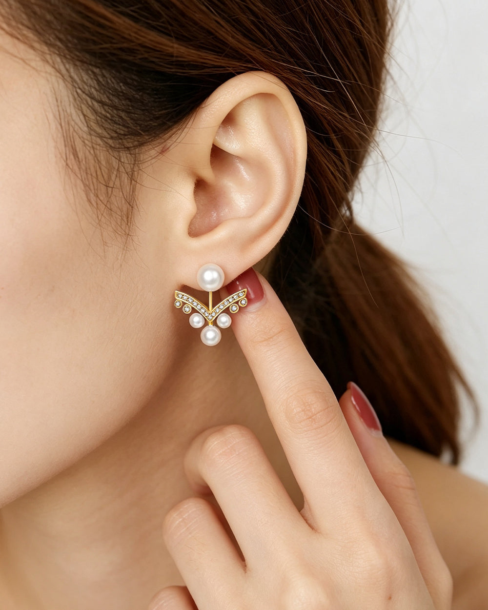 Pearl & CZ Multi-Wear Stud Earrings