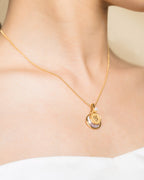 925 Sterling Silver with 18K Gold Plating Necklace for Women, Pendant Necklace, SA SILVERAGE