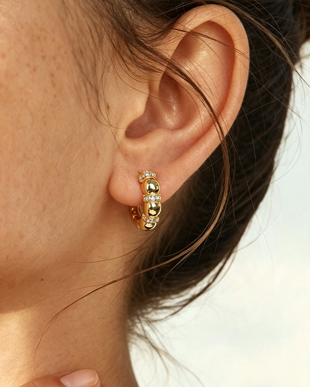 Orbit Huggies Hoop Earrings