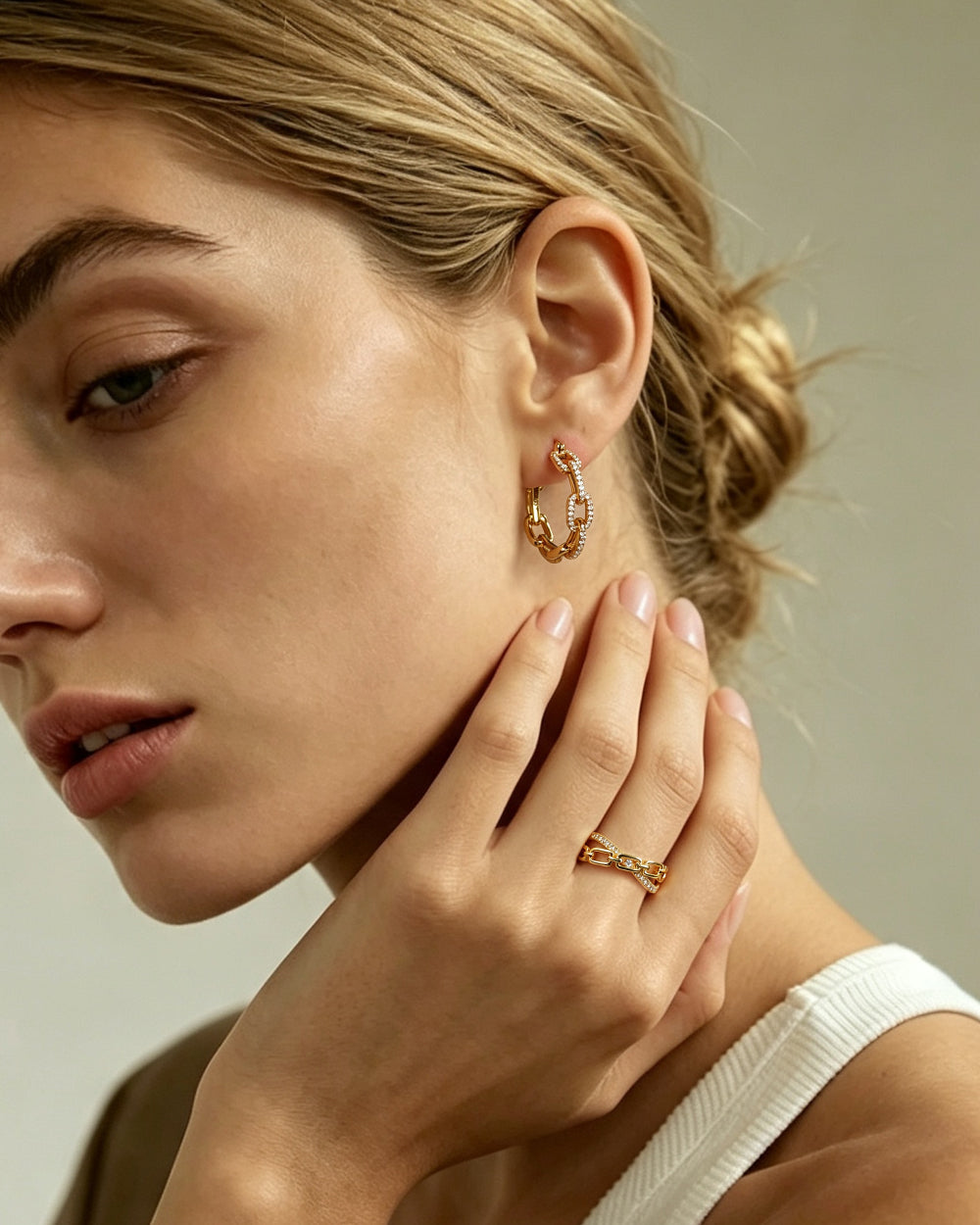 Paperclip Chain Hoop Earrings