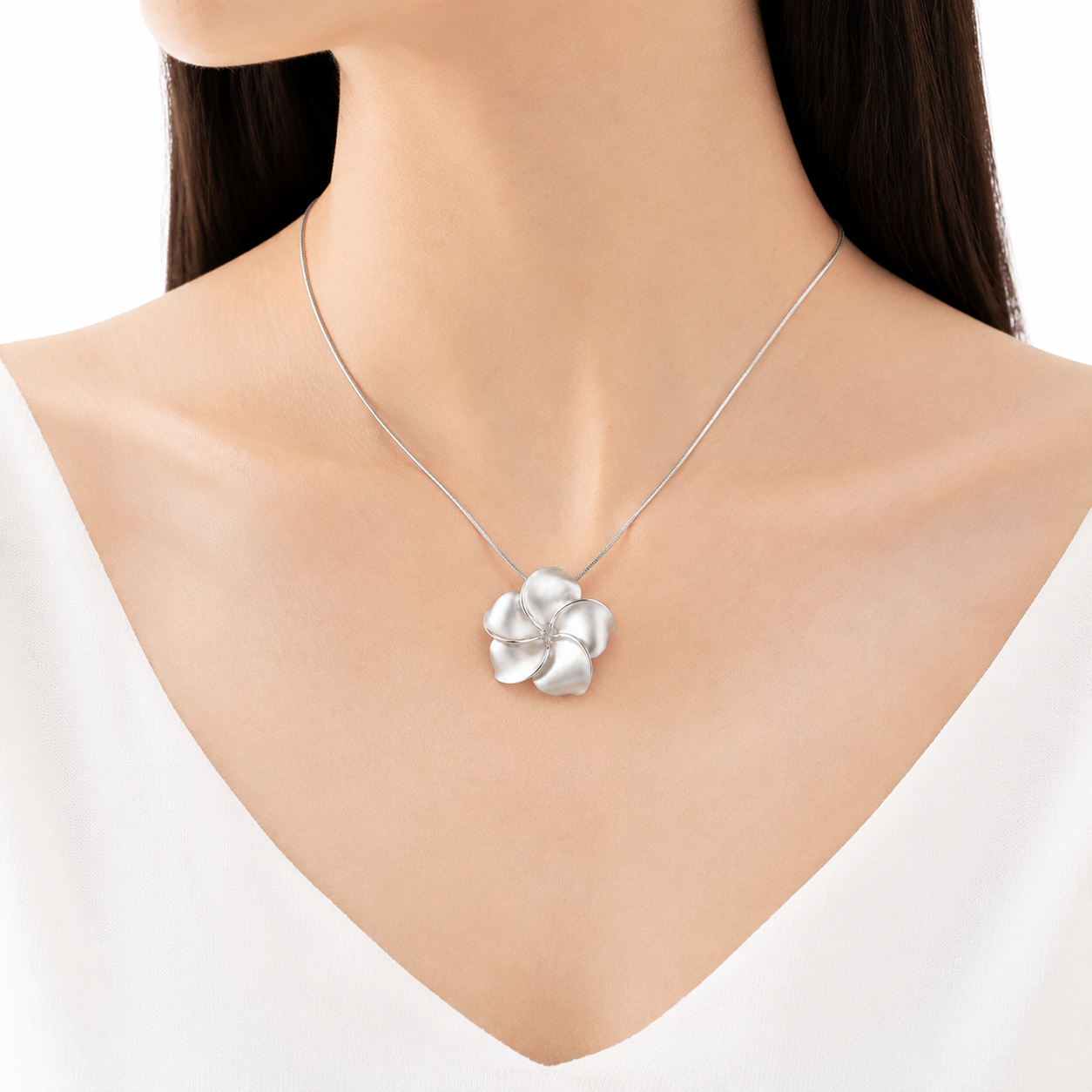 Plumeria Flower Necklaces 925 Sterling Silver