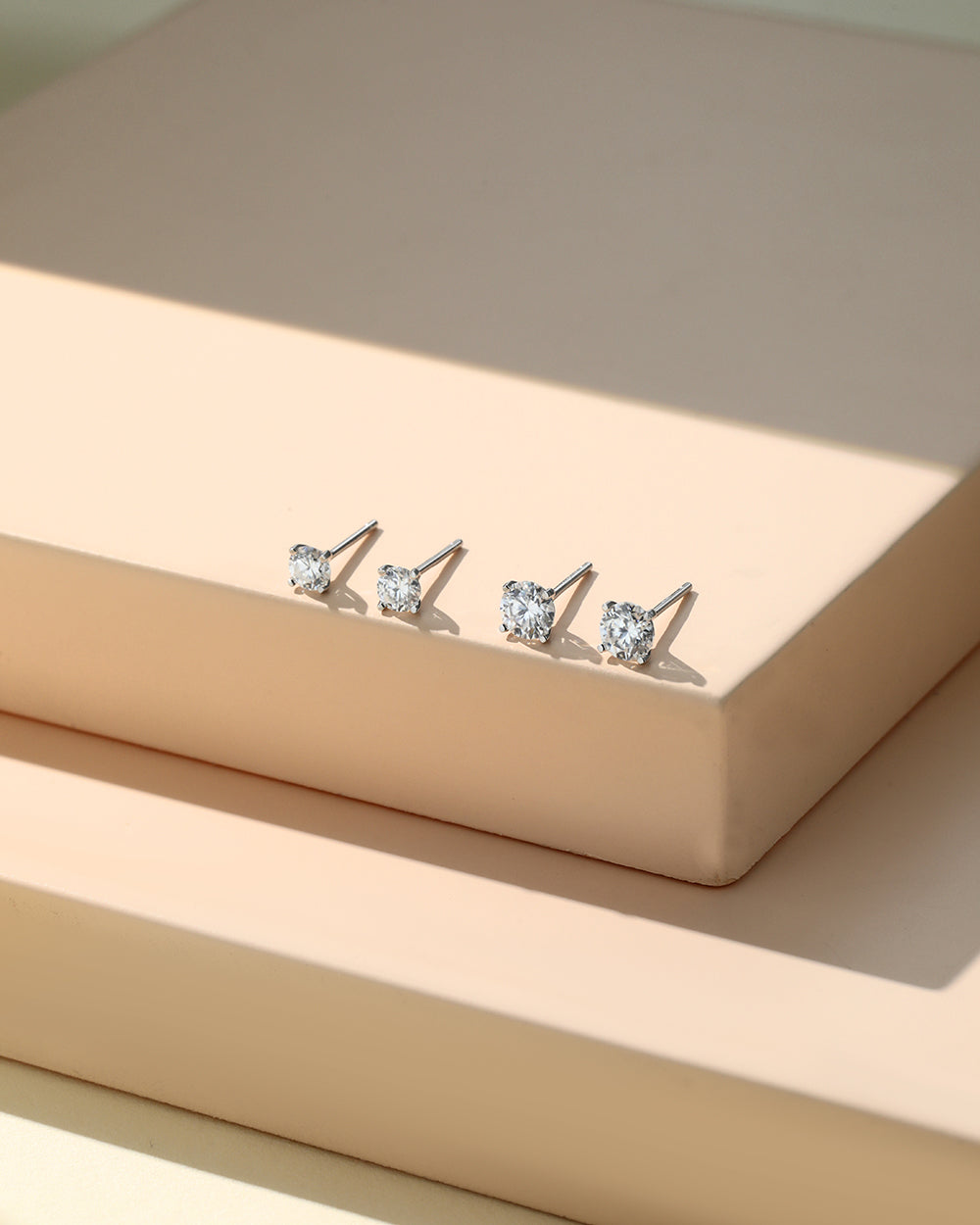 Round Moissanite Medium Stud Earrings